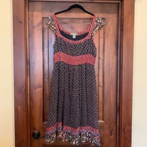 Vintage Maple Anthropologie block print chiffon-feel dress size Medium